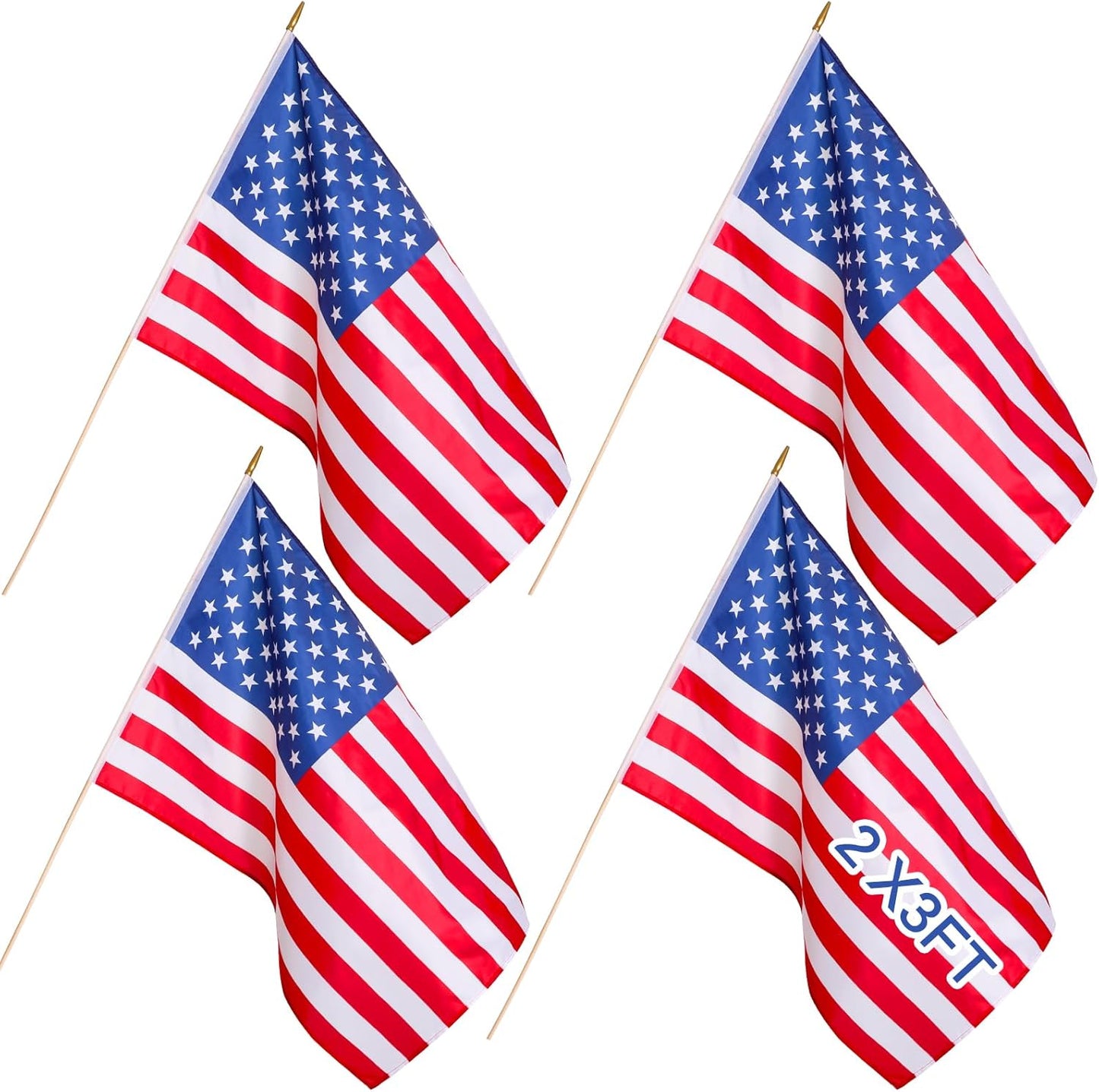 Classroom American Flag Set of 4 for Schools and Offices