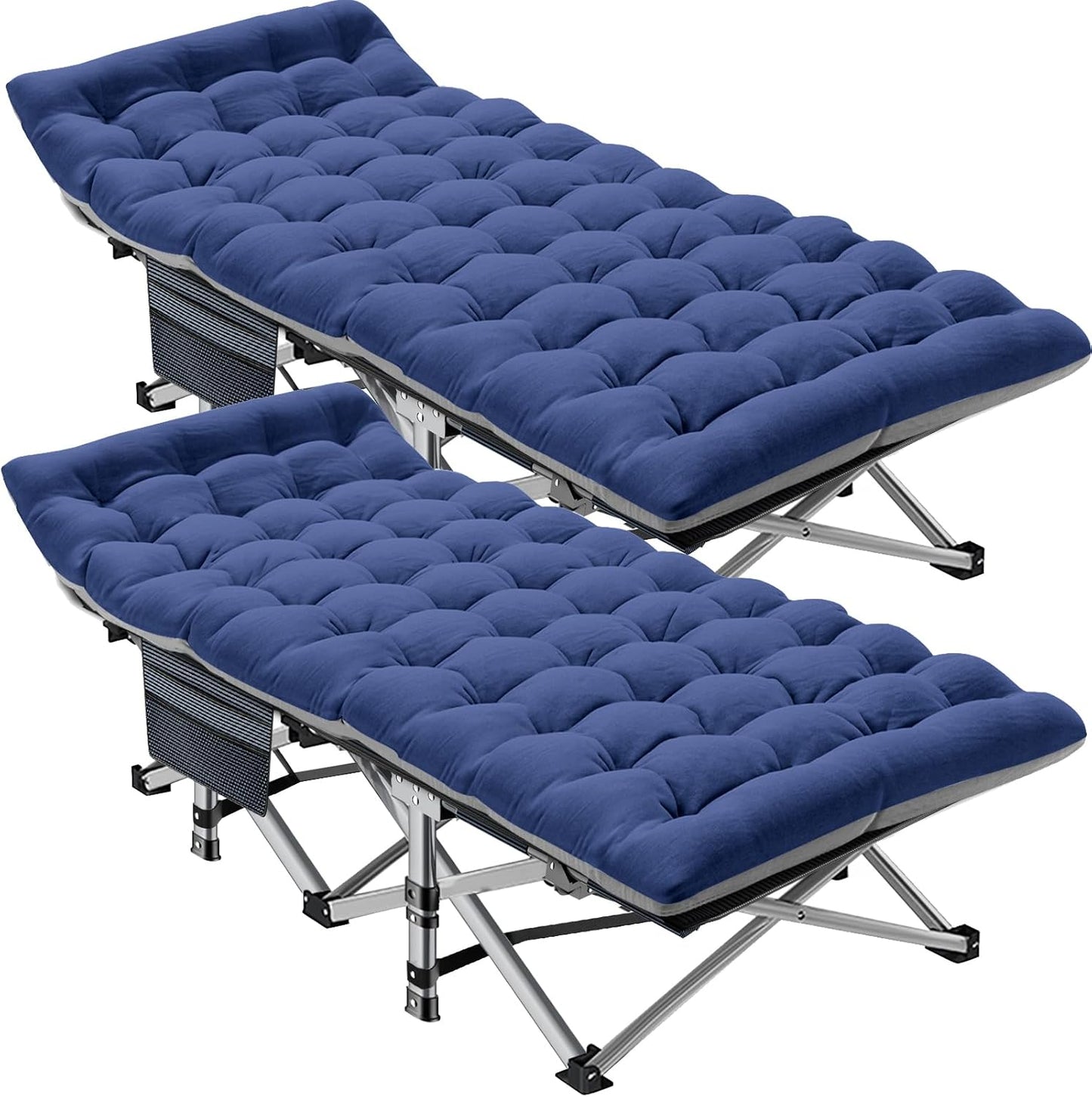 MOPHOTO Heavy Duty Folding Camping Cot - Portable Comfort