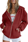 PRETTYGARDEN Women's 2025 Zip Up Y2K Hoodie - Cozy Fleece Jacket 12-14