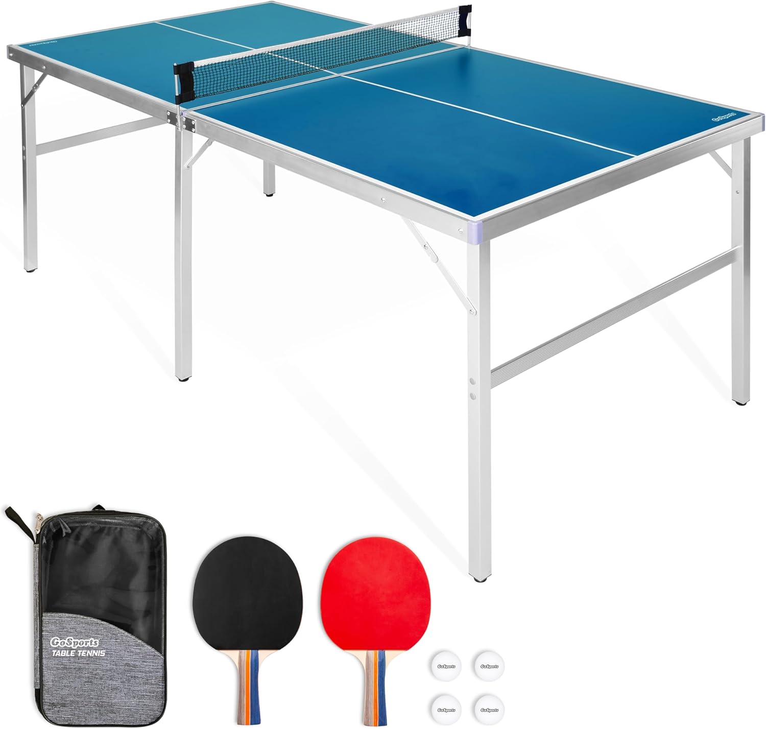 GoSports Mid-Size Table Tennis Game Set for Indoor and Outdoor Fun
