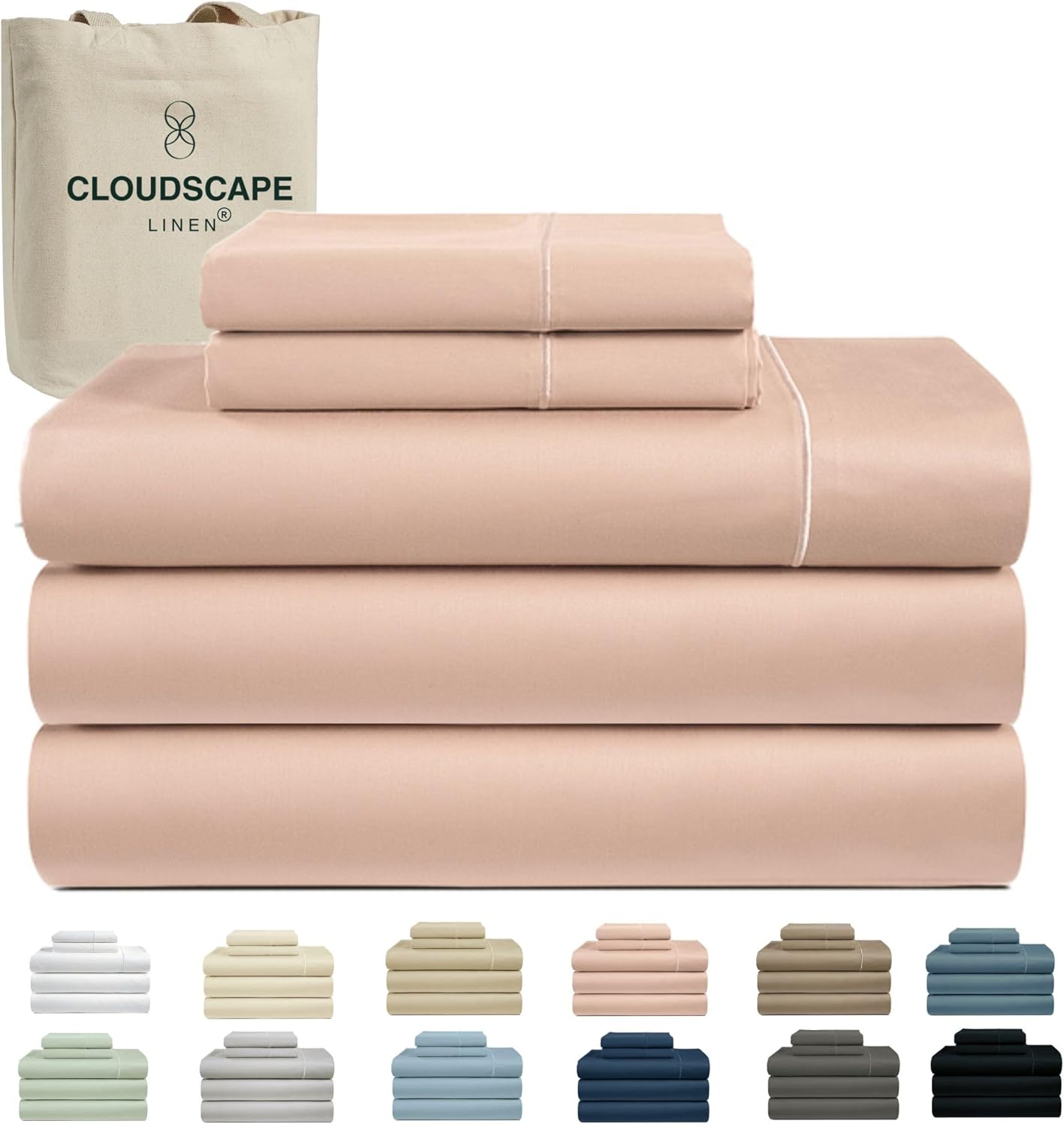 100% Egyptian Cotton Split King Sheet Set for Adjustable Beds