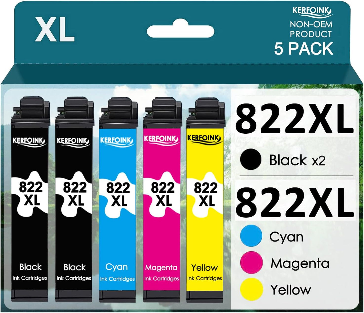 Premium 822XL Ink Cartridges Set for WF Pro Printers - KERFOINK