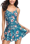 SHEKINI Womens Crossover Ruched Skirt One Piece Swimdress - Flattering