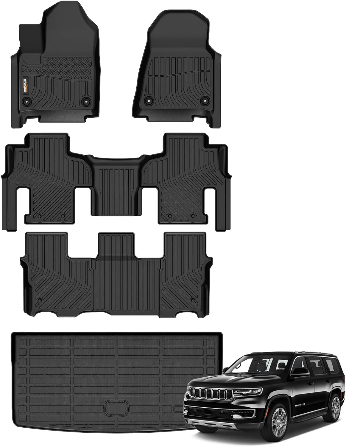 Binmotor All Weather Car Floor Mats for Jeep Wagoneer 2022-2025