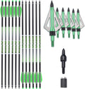 LWANO 22 in Carbon Crossbow Bolts 12 Pack with 6 Broadheads