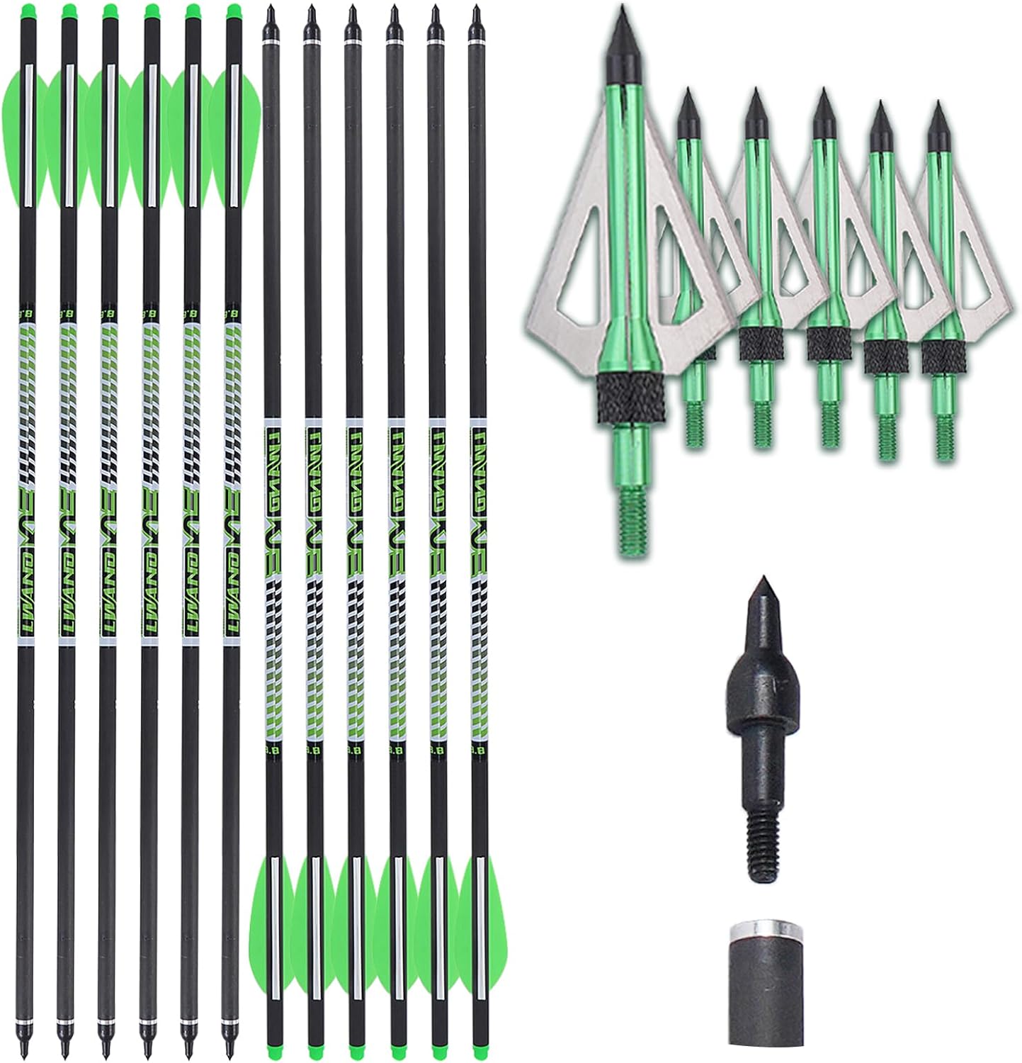 LWANO 100% Pure Carbon Crossbow Bolts for Hunting & Target Practice