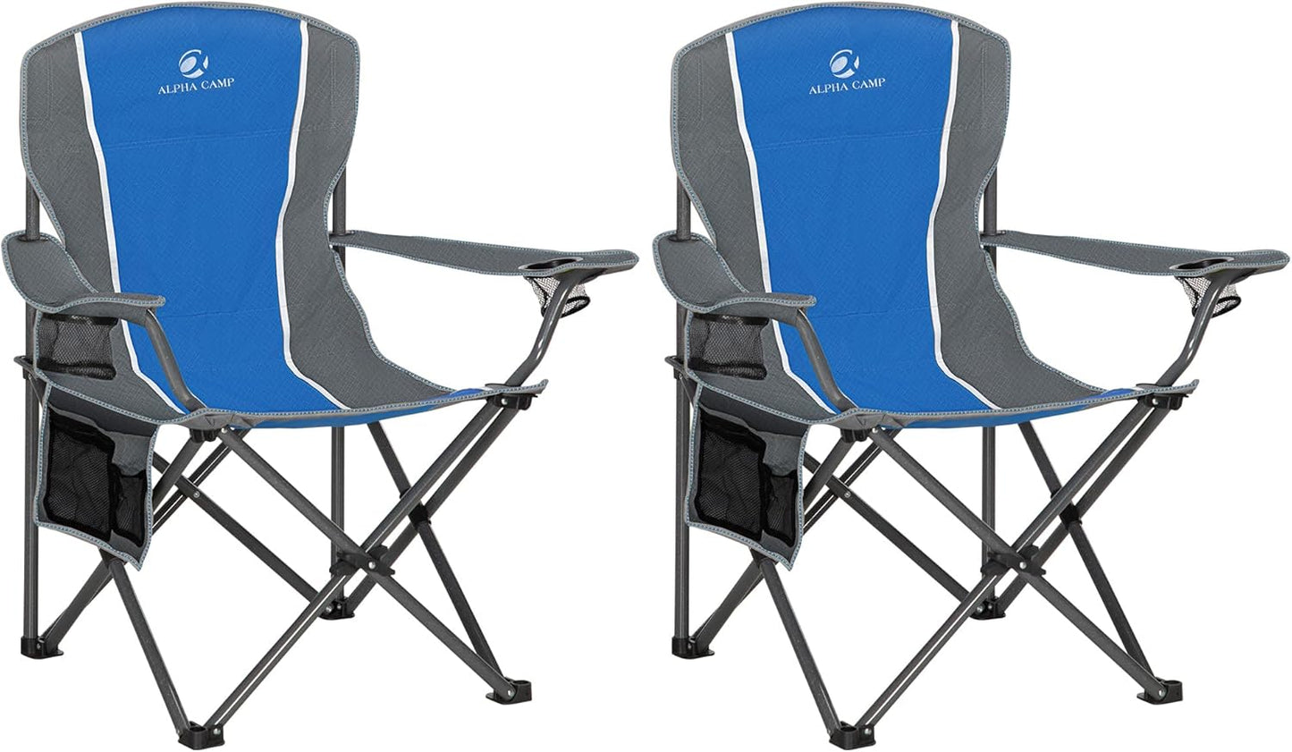 Oversized Camping Folding Chair - Heavy Duty Steel Frame Support