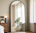 Arched Full Length Mirror, 70in x 26in Free Standing Floor Mirror