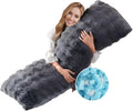 Faux Fur Fluffy Body Pillow for Adults - Adjustable Comfort