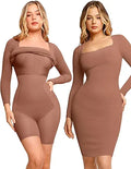 Popilush Bodycon Shapewear Dress Midi - Built-In Tummy Control