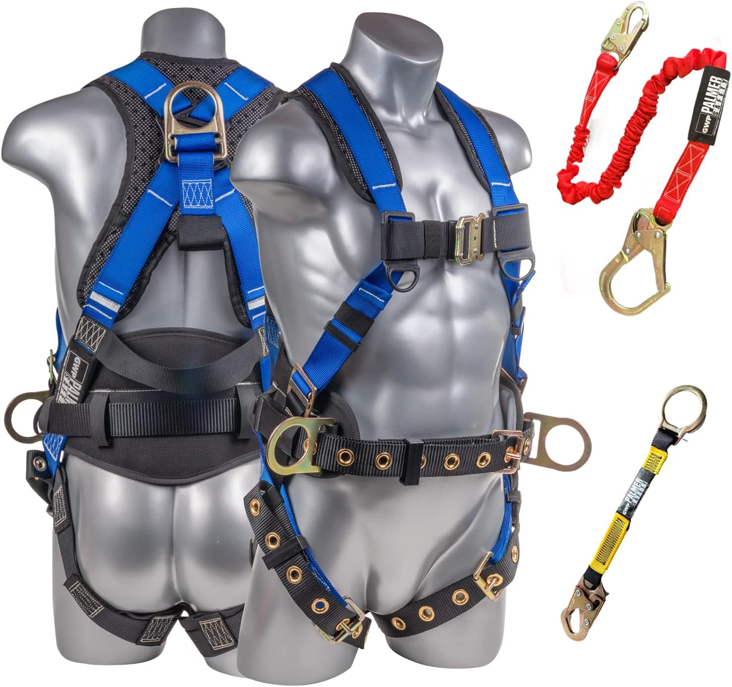Palmer Safety 5pt Safety Harness with Back Padding and D-Rings