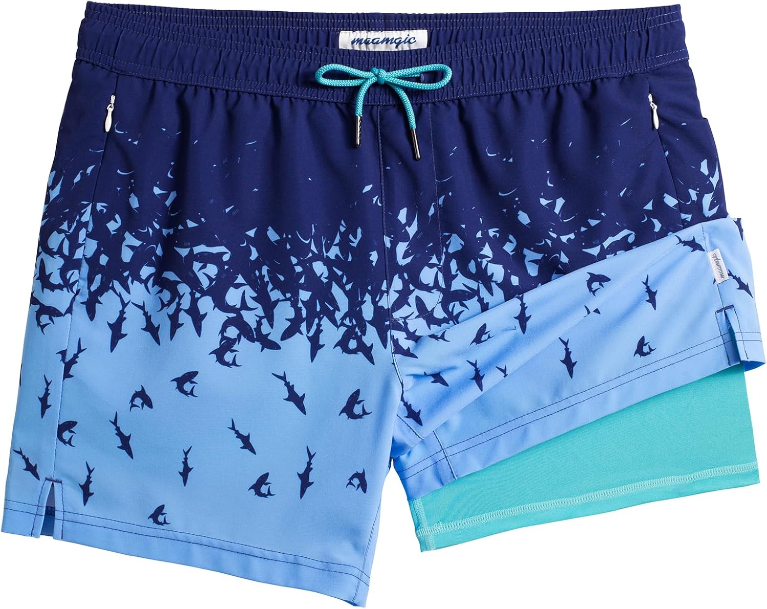 5inch Mens Swim Trunks with Compression Liner for Comfort