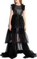 Girls Sequin Ruffle Prom Maxi Dress - Sparkle Pageant Favorite