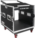 Sound Town 10U Audio Rack with 14U Slant Mixer Top for DJs