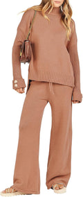 Women Two Piece Knit Sweater Lounge Set - Loose Fit 2025
