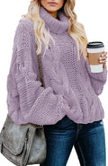 Winter-Ready Dokotoo Women's Turtleneck Cable Knit Sweater Style
