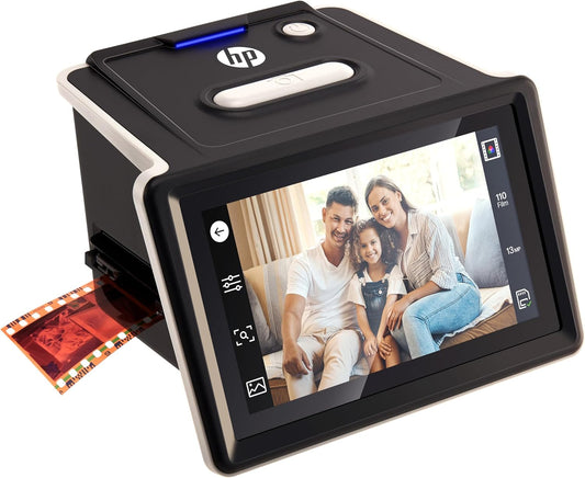 HP FilmScan Touch Screen Film Scanner for Easy Photo Digitizing