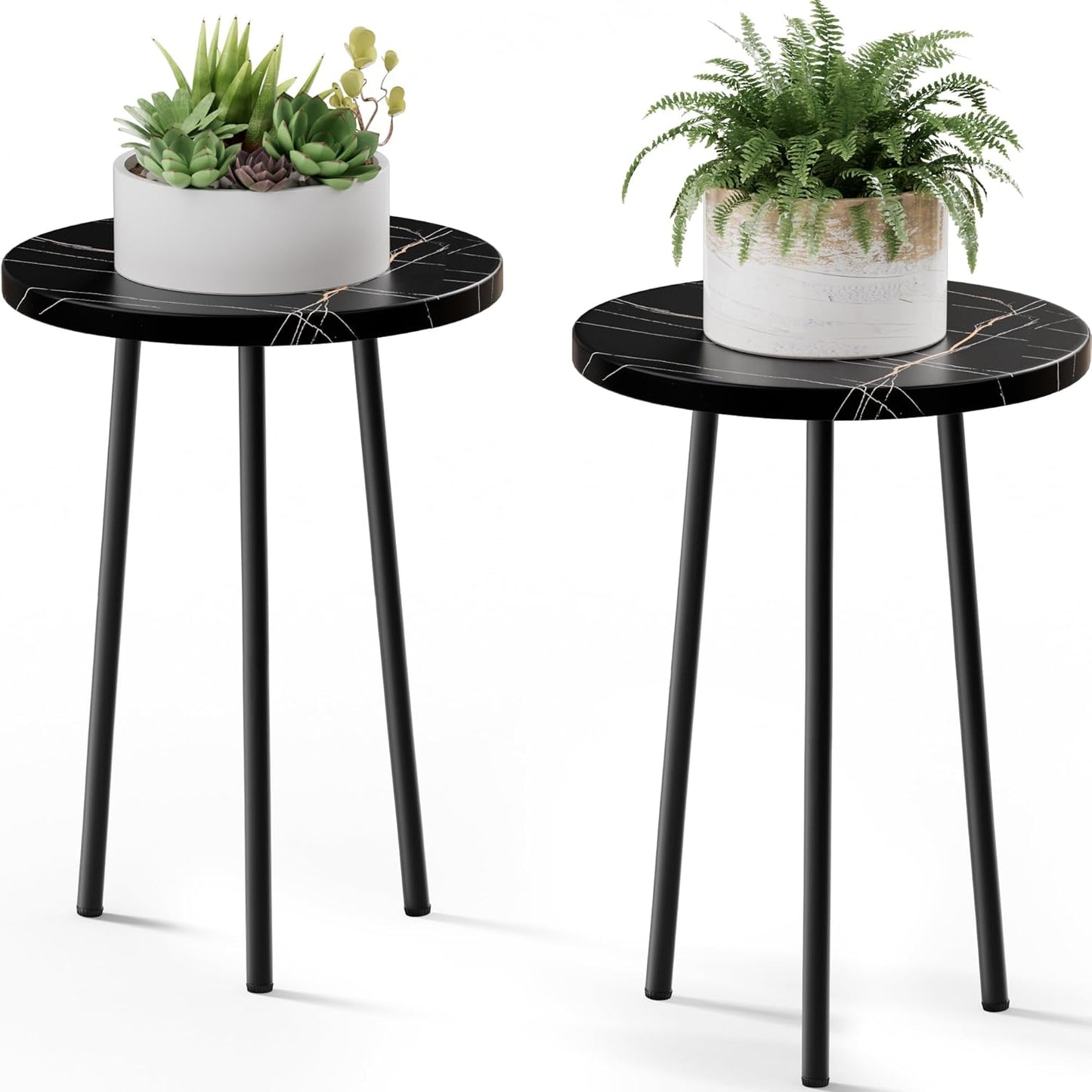 Indoor Plant Stand 2 Pack - Mid Century Modern Decor for Home