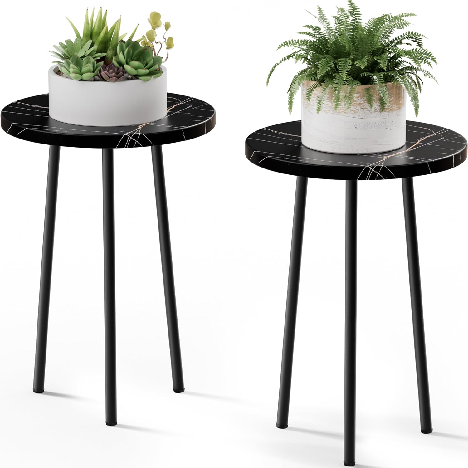 Indoor Plant Stand 2 Pack - Mid Century Modern Decor for Home