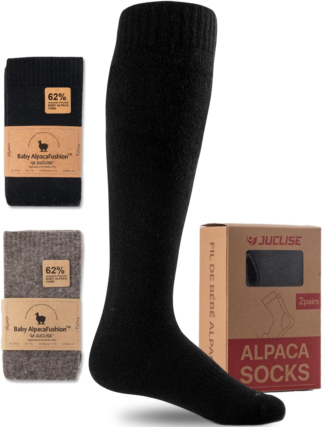 Alpaca Wool Heavyweight Knee High Compression Socks for Comfort