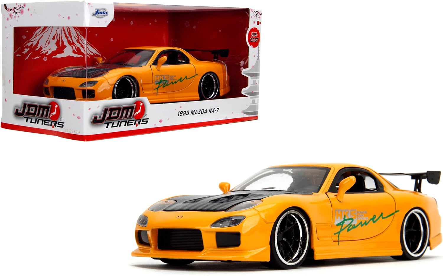 Jada Toys 1:24 Scale Die-Cast Mazda RX-7 FD - Opening Doors, Detailed Interior