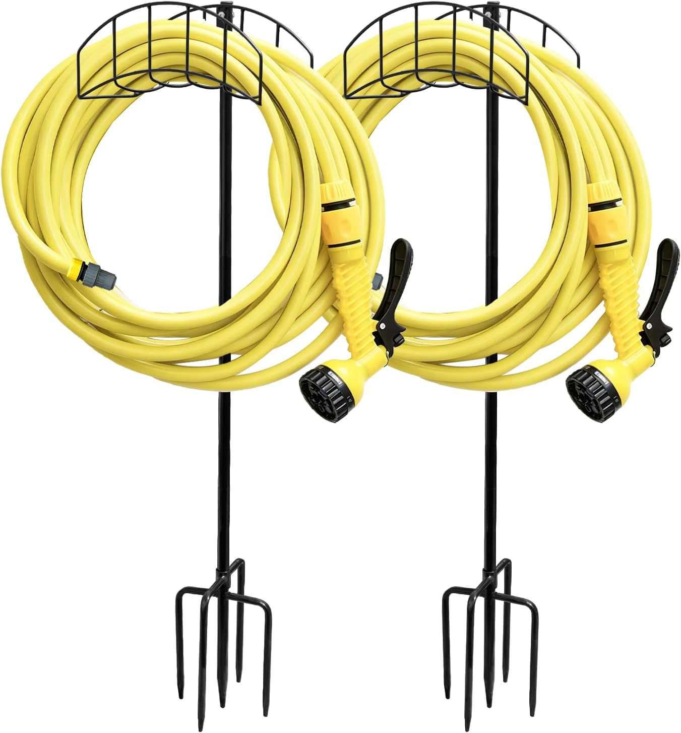 HIEDUYT 2Pack Garden Hose Holder with Upgrade 5 Prongs Base
