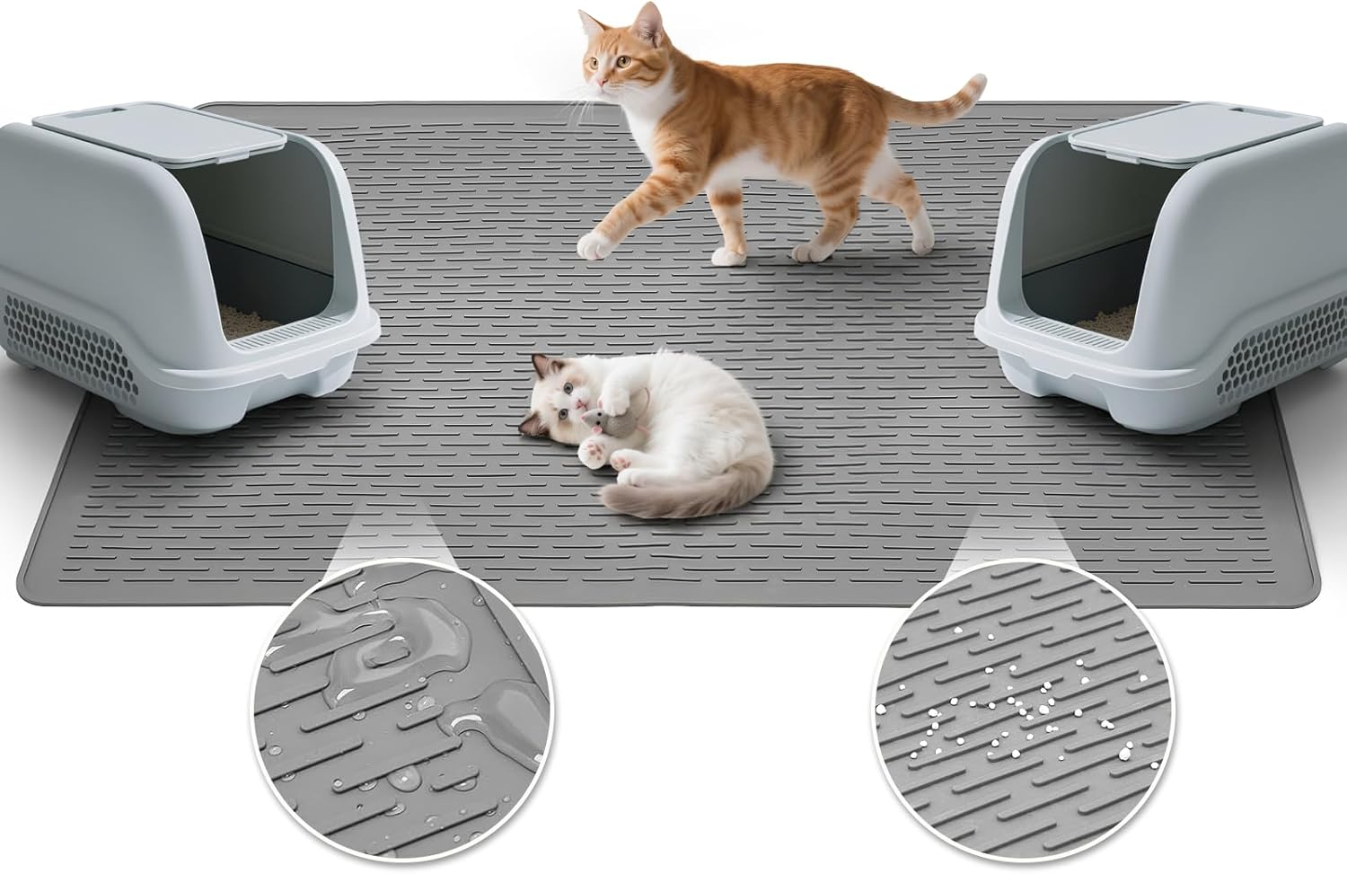 Large Waterproof Cat Litter Mat for Easy Cleaning and Trapping