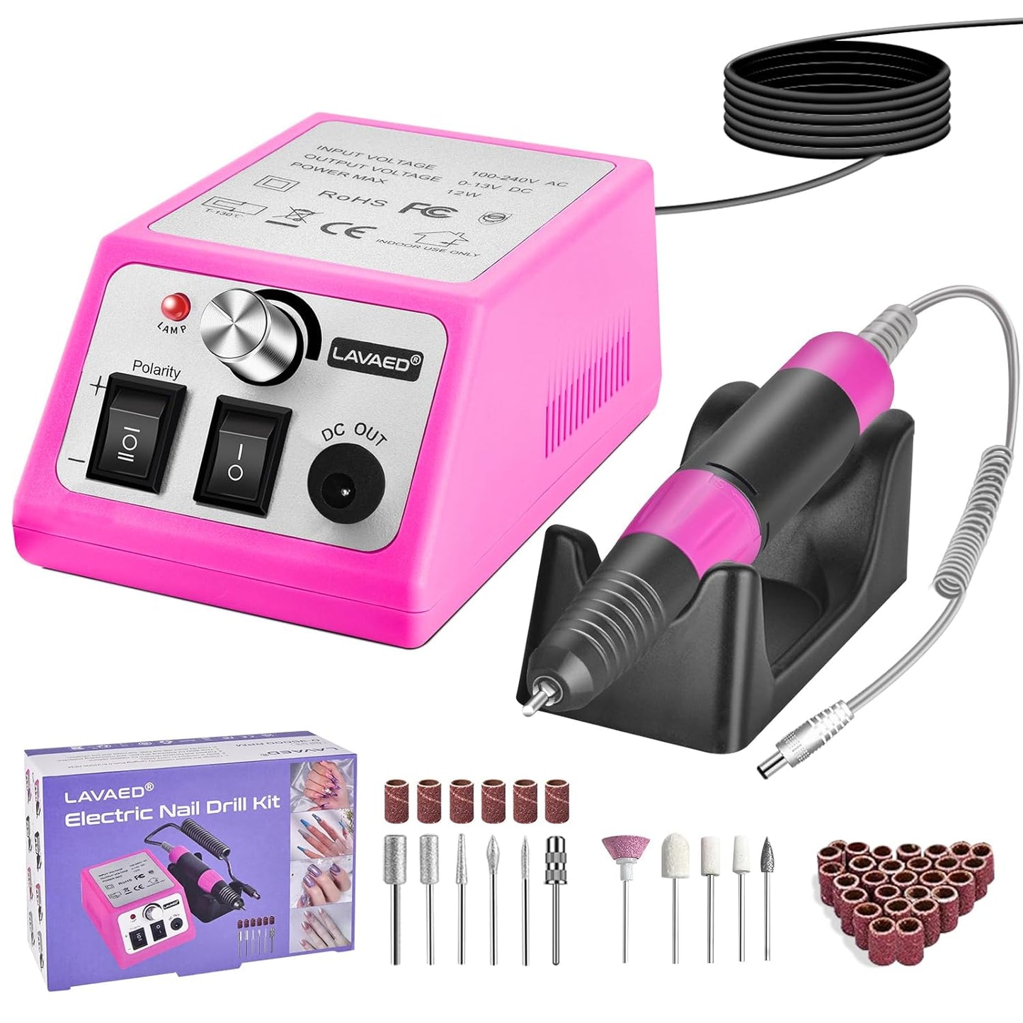 LAVAED Nail Drill Electric File 35000RPM for Professional Use