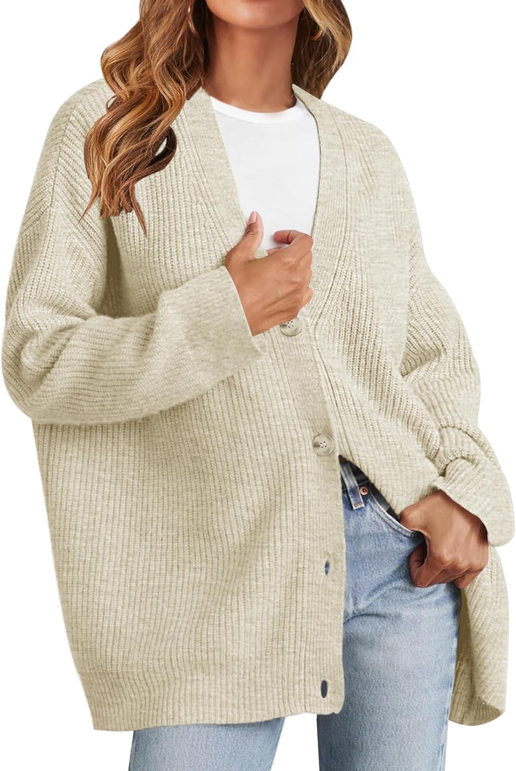 MEROKEETY Women's Oversized Cardigan Sweater for Fall 2025