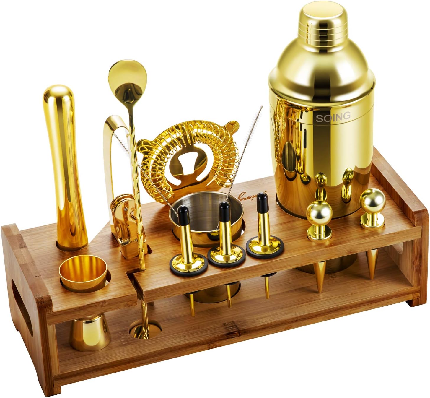 Soing Gold 24-Piece Cocktail Shaker Set - Ultimate Bartending Bliss!