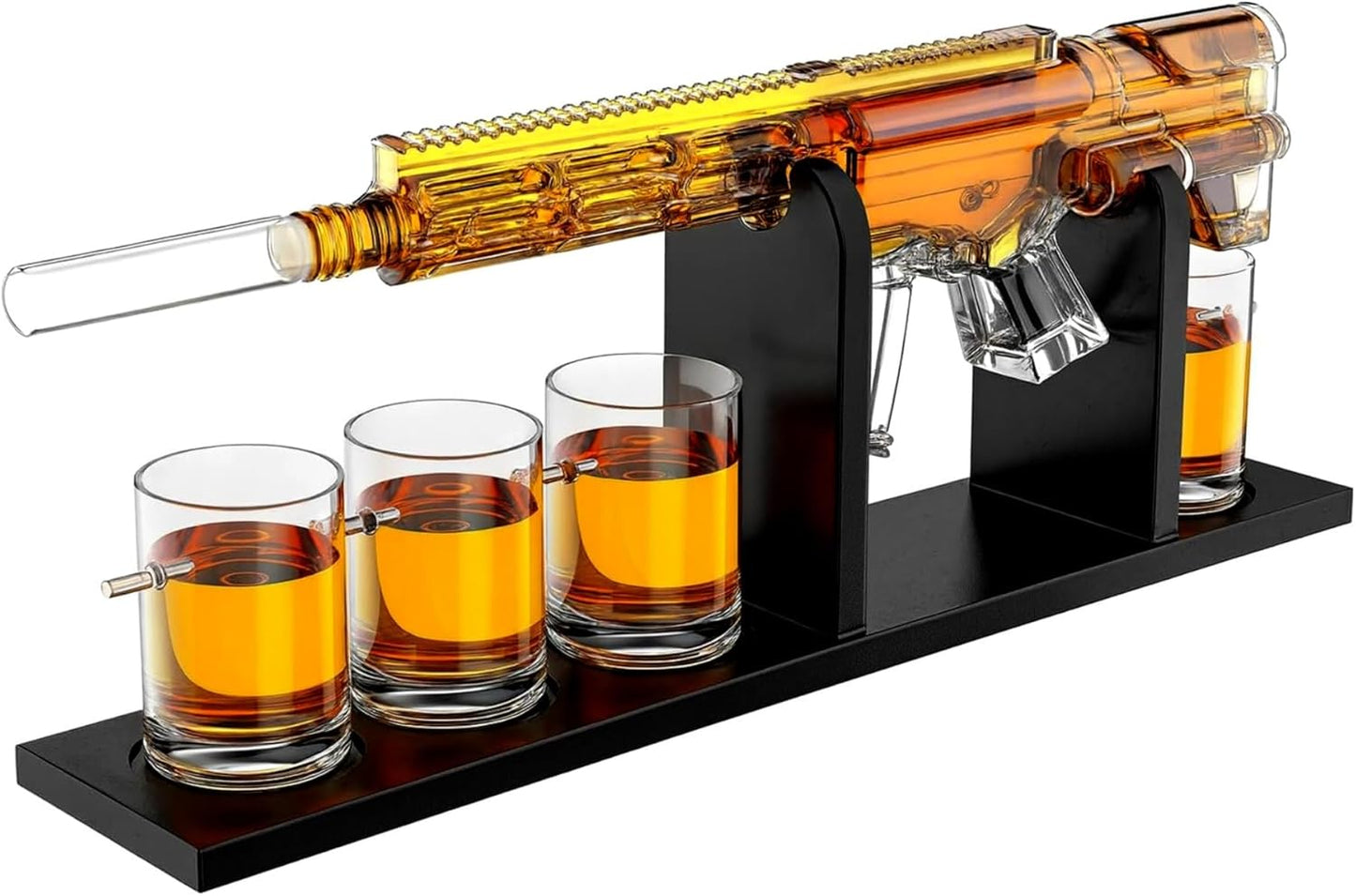 AR15 Gun Decanter Set - Unique Whiskey Gift for Men and Dads
