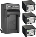 2200mAh 3-Pack Lithium-Ion Batteries and AC Charger for Canon VIXIA