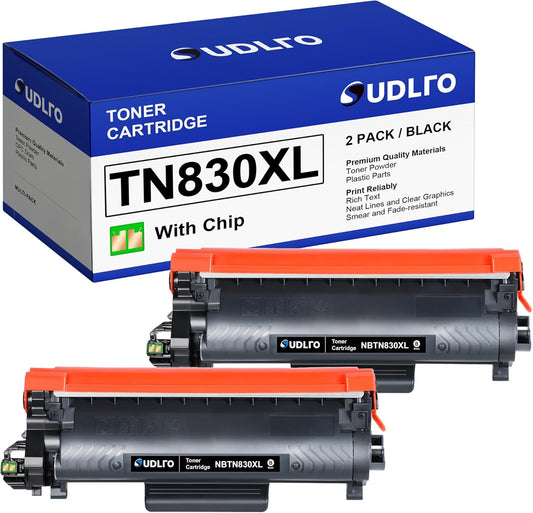 TN830XL Replacement Toner for Brother Printers - 2-Pack Black