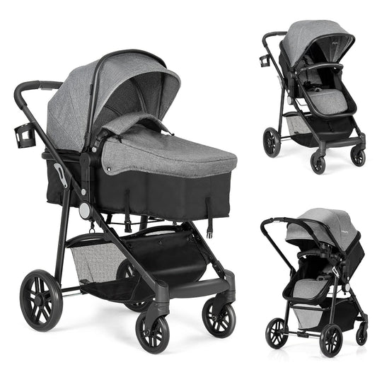 2 in 1 Convertible Baby Stroller with Foot Cover and Storage