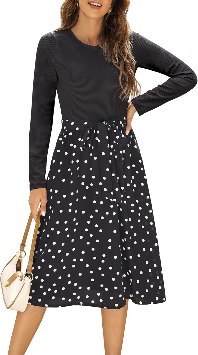 Zattcas Women Summer Dress Short Sleeve Modest Midi Outfit