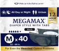 MegaMax Adult Overnight Diapers Medium 40ct Case - 12-Hour Protection