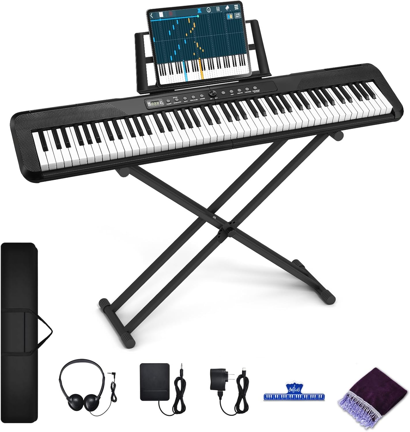 Veitob 88-Key Electric Piano Set for Beginners