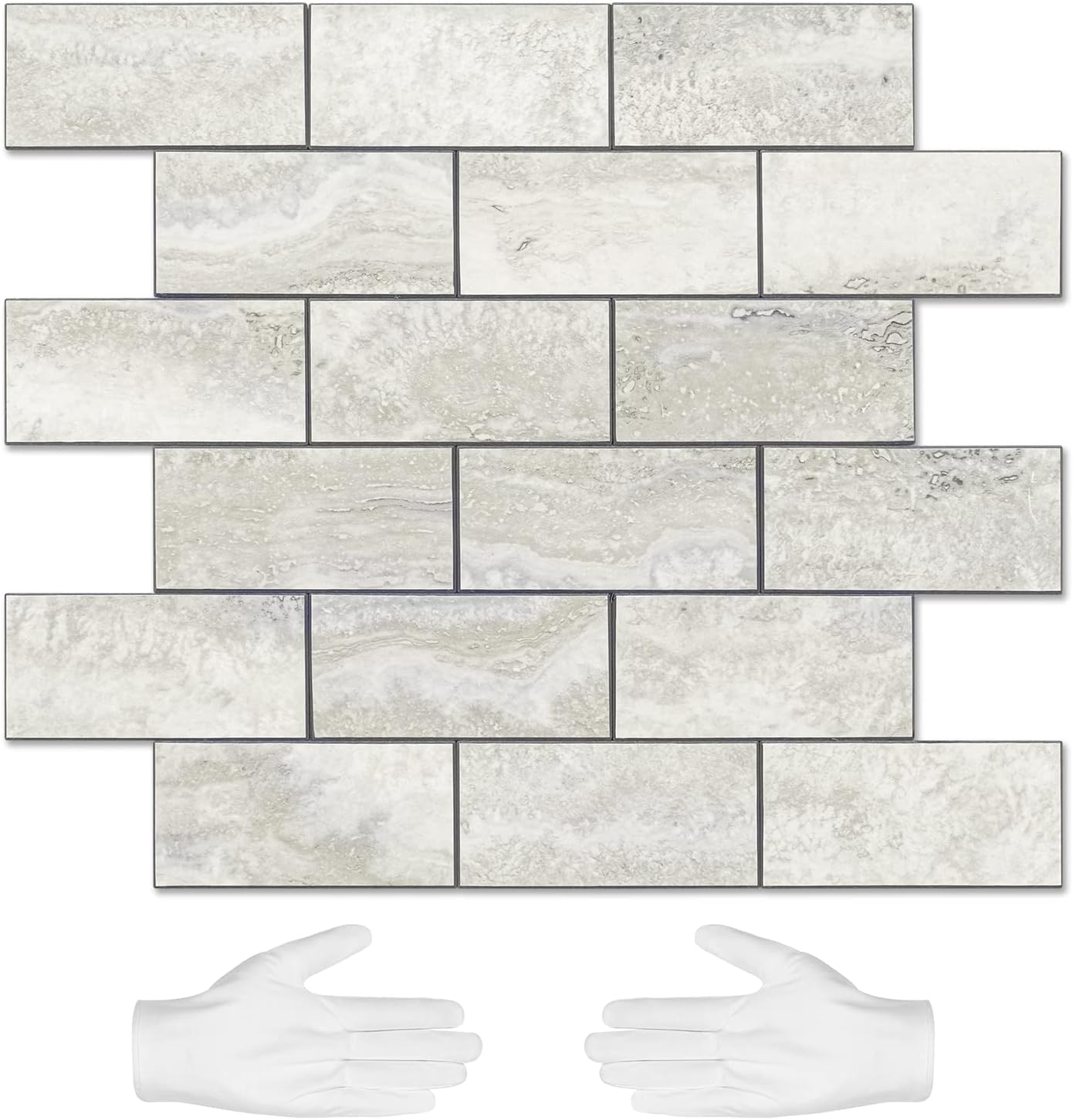 10-Sheet Subway Tile Cream Peel and Stick Backsplash for Home
