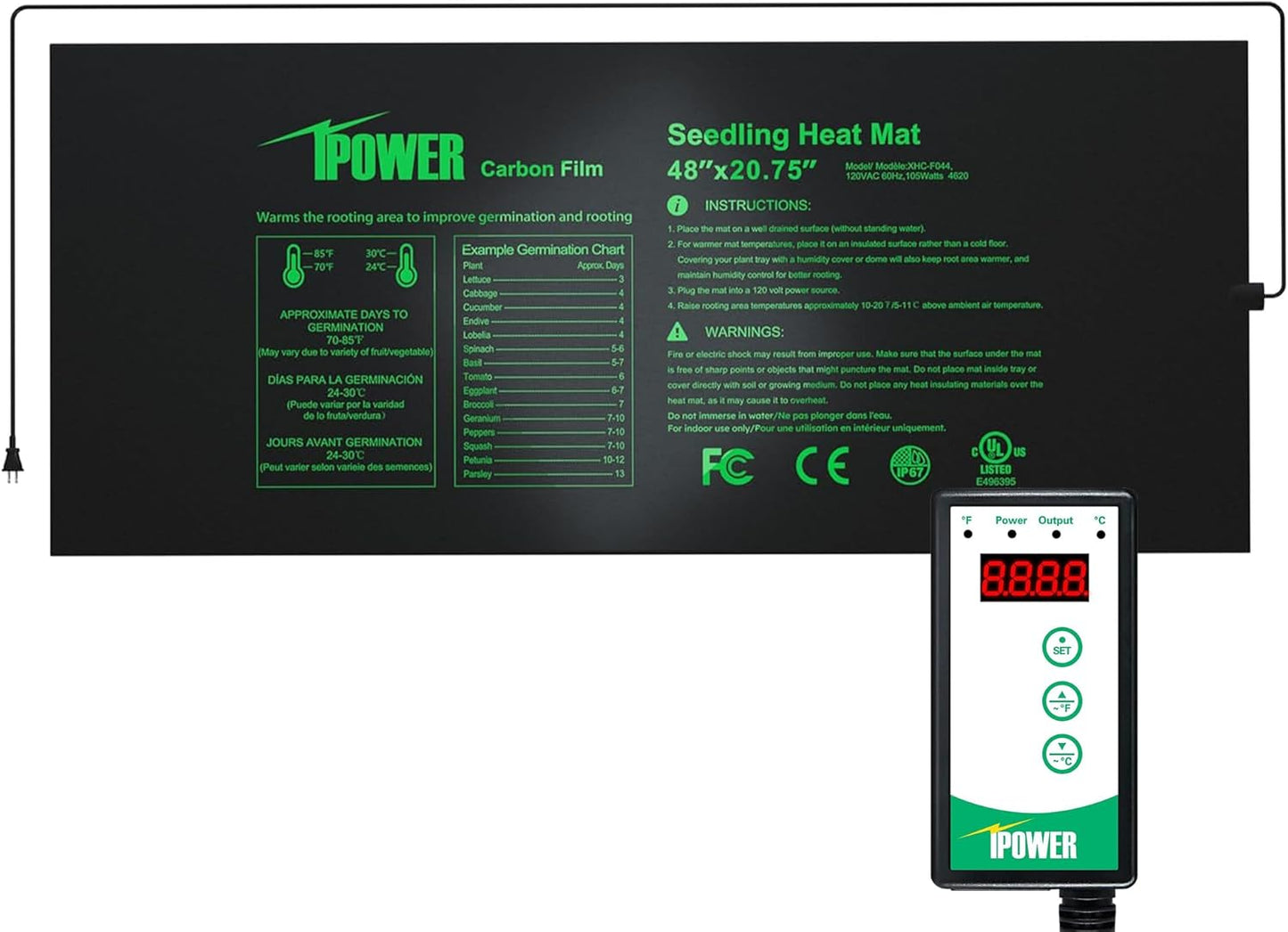 iPower Seedling Heat Mat Combo Set - Boost Seed Germination