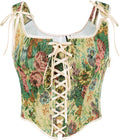 Women's Renaissance Lace Up Floral Corset Tops by Scarlet Darkness