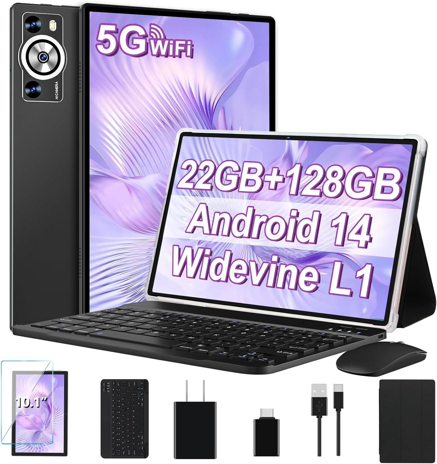 Android 14 Tablet 10.1 Inch with 22GB RAM and 128GB ROM