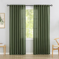 Linen Back Tab Curtains 92 in 2 Panels Set - Light Filtering Privacy