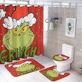 Merry Christmas Shower Curtain Set with Non-Slip Rugs and More