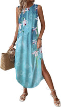 Women Floral Summer Casual Beach Tank Dress with Pockets - Versatile