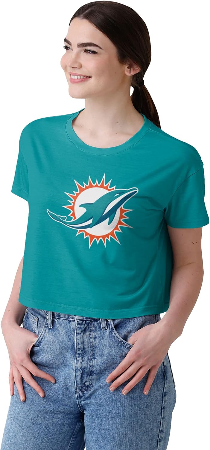 FOCO NFL Womens Team Logo Crop Top Shirt for Fashion Lovers