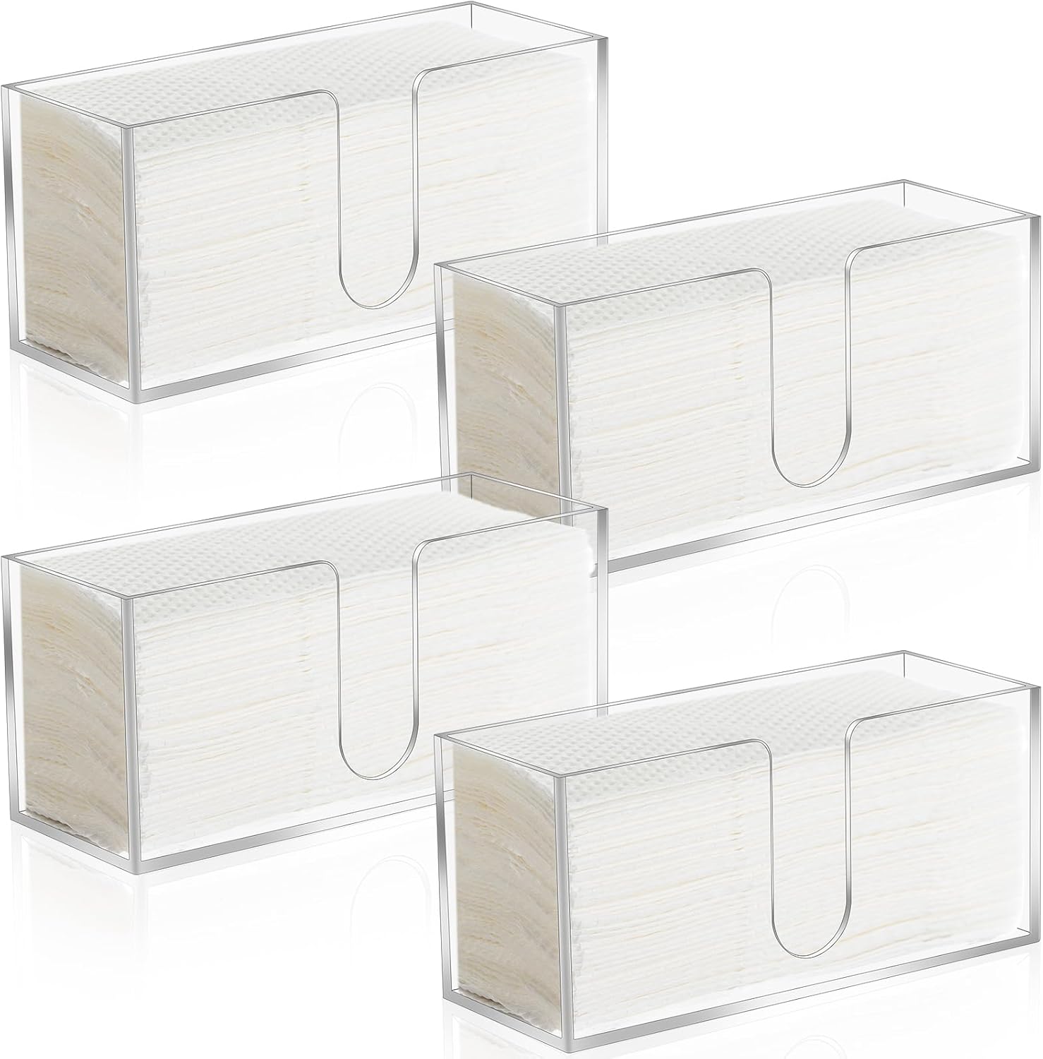 4Pack Acrylic Countertop Paper Towel Dispenser for Home Use
