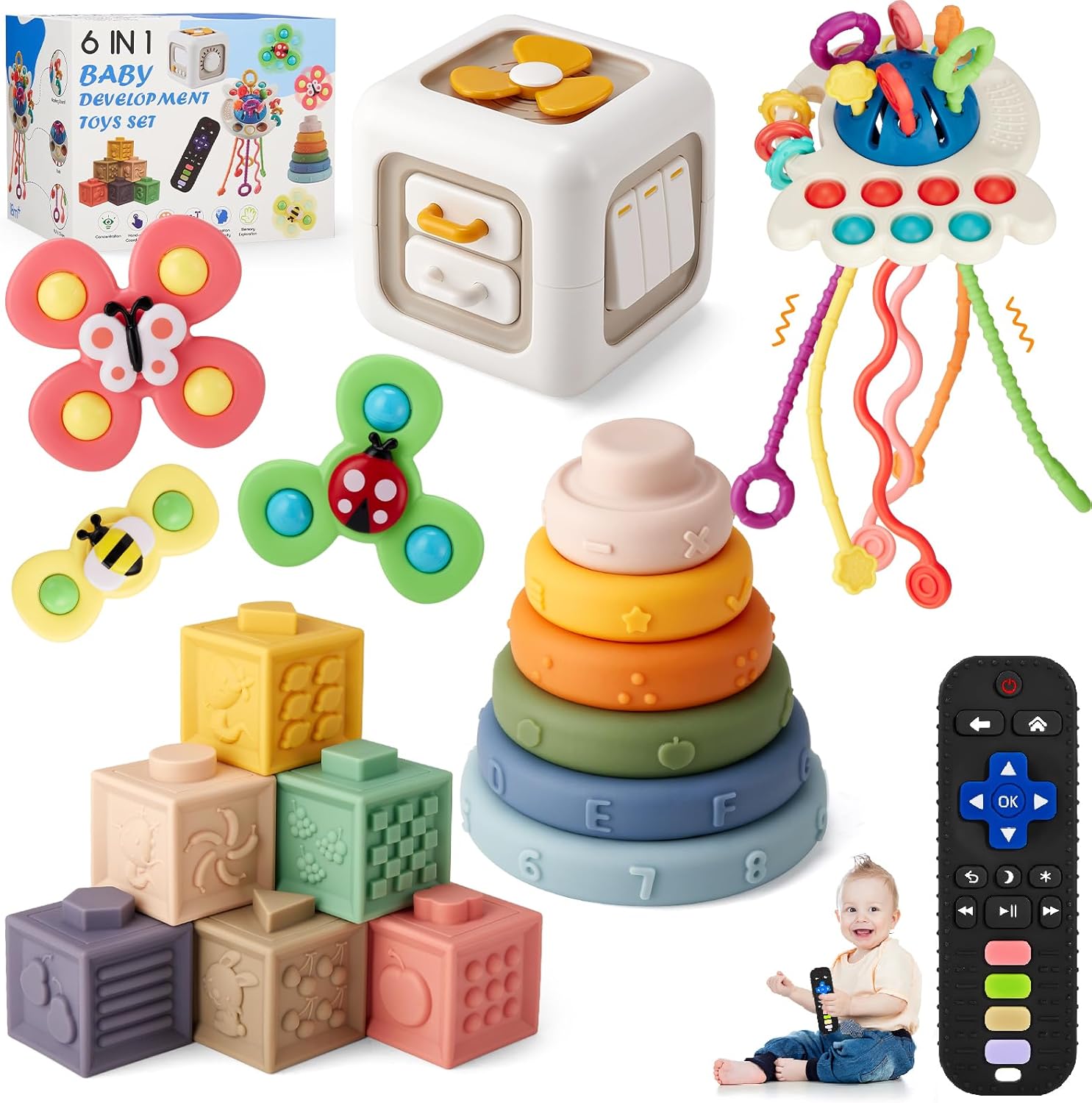 VoMii Montessori Baby Toy Set ~ Develops Sensory Skills