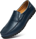 Mens Leather Slip-on Loafers Shoes - Lightweight Casual Comfort