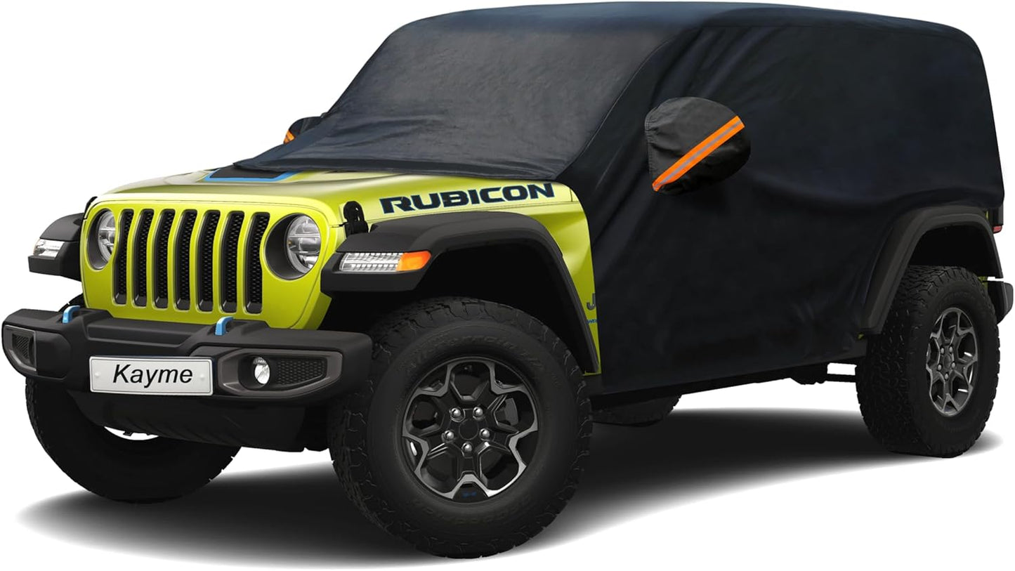 Kayme Half Car Cover for Jeep Wrangler 4 Dr/Unlimited 4 Door