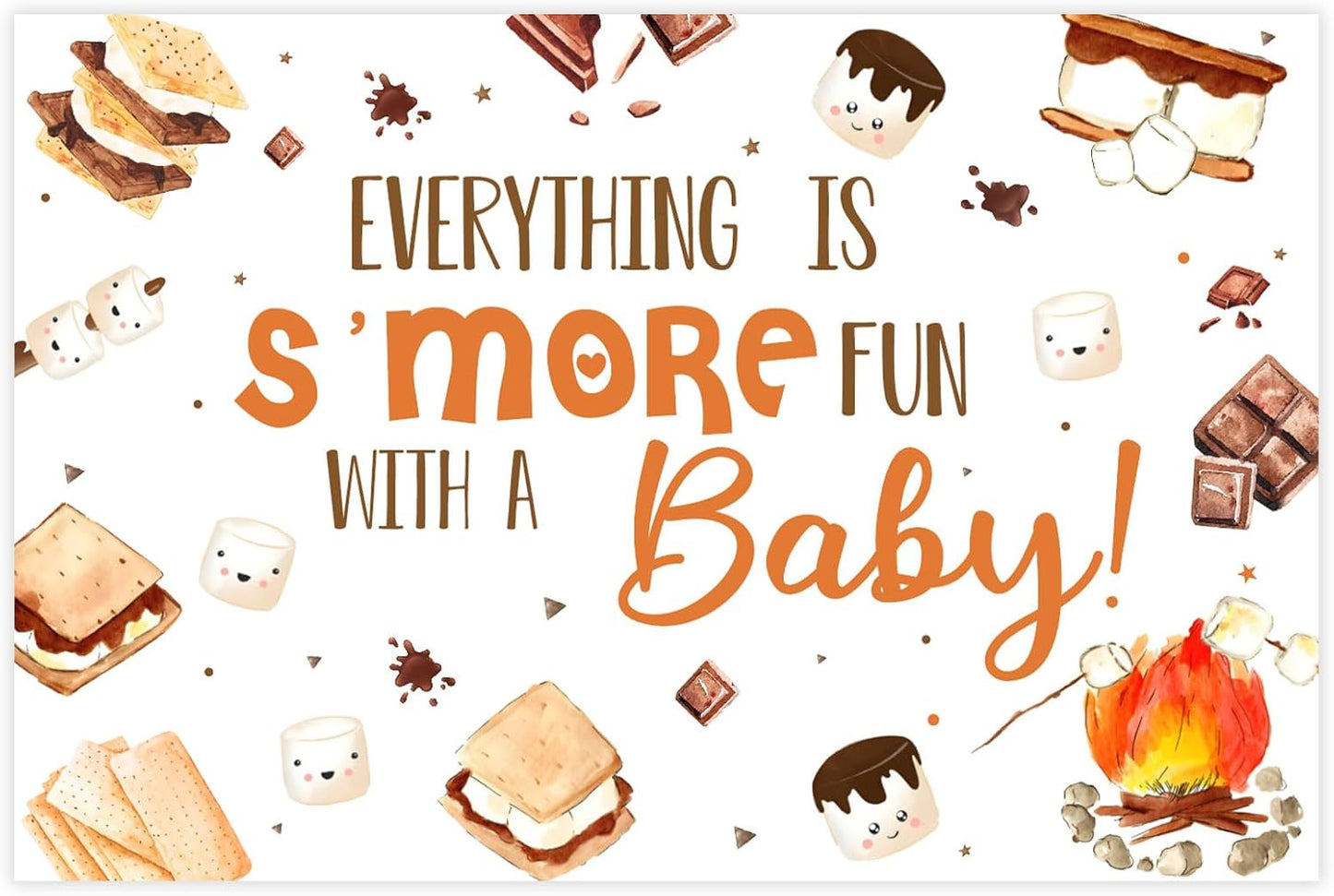 Sursurprise Baby Shower S'Mores Backdrop - Campfire Party Fun!